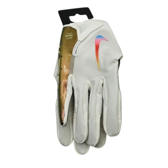 Nike Vapor Jet 7.0‎ Football Gloves Medium White Iridescent Wide Receiver WR New - Picture 1 of 5